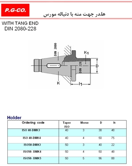 DIN 2080-228 (With Tang End)